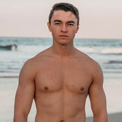 Home fitness trainer muscular man